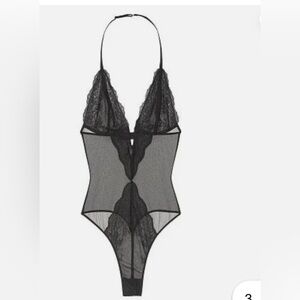 NWOT Victoria's Secret Black Lace Teddy Onepiece Bodysuit small🖤